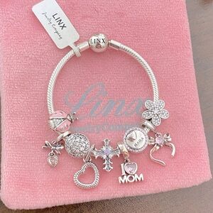 Linx Snake Chain Bracelet with Religious Mom Themed Charms